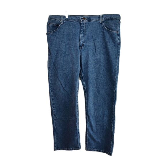 🔥🔥🔥Wrangler Men's Jeans, Size 42x30, Straight Leg, Medium Blue VGC 🔥🔥🔥 - Picture 1 of 7